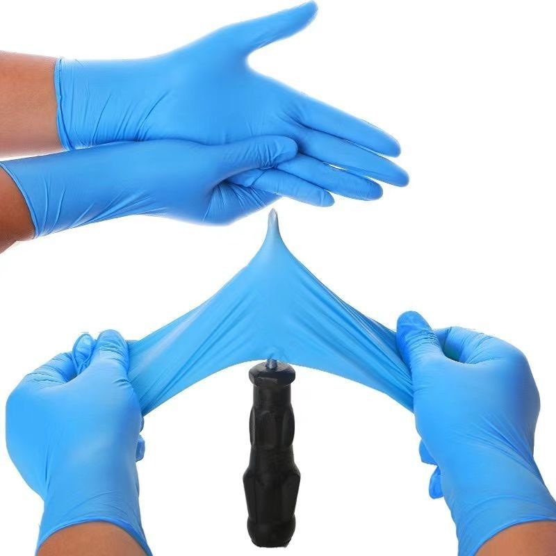 Disposable blue exam nitrile gloves