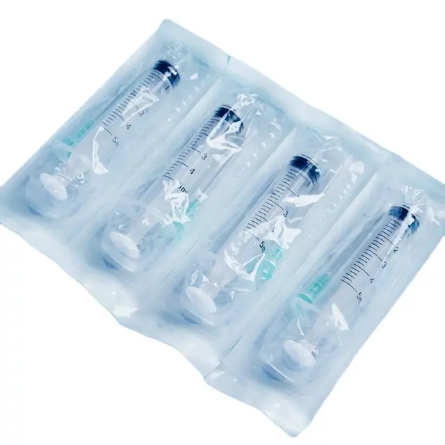 Disposable medical syringes, individually packaged