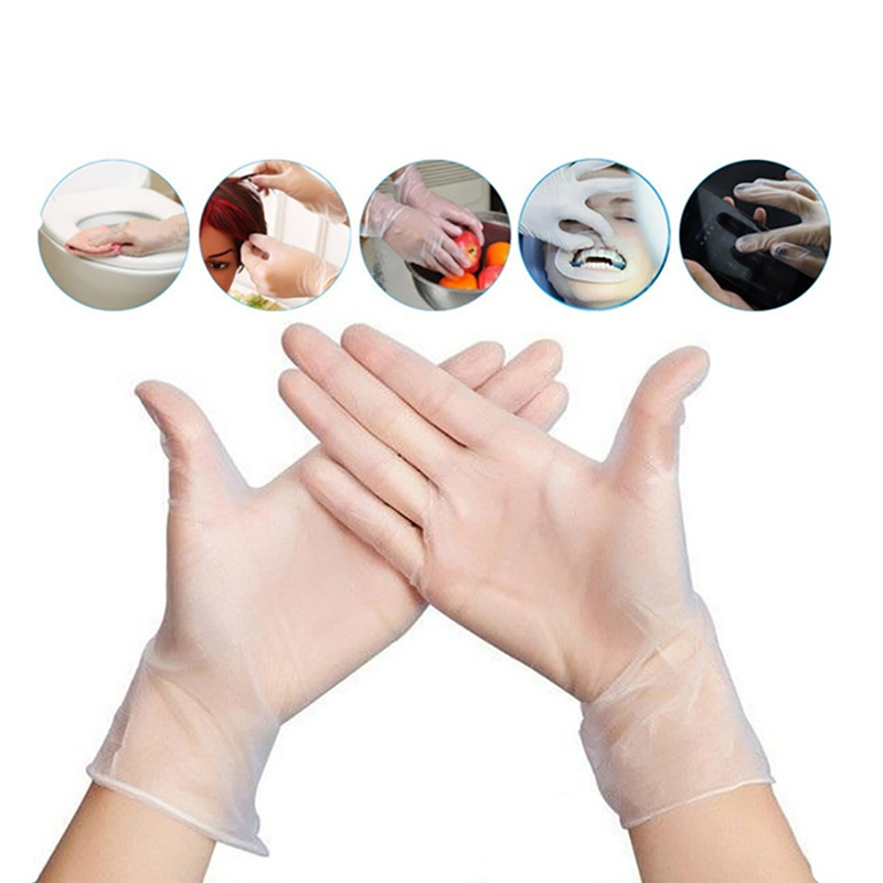 Disposable transparent vinyl gloves, low price