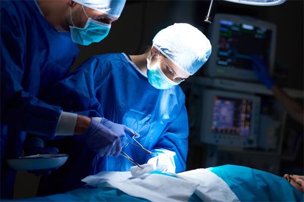 Doctor doing surgery in operating room