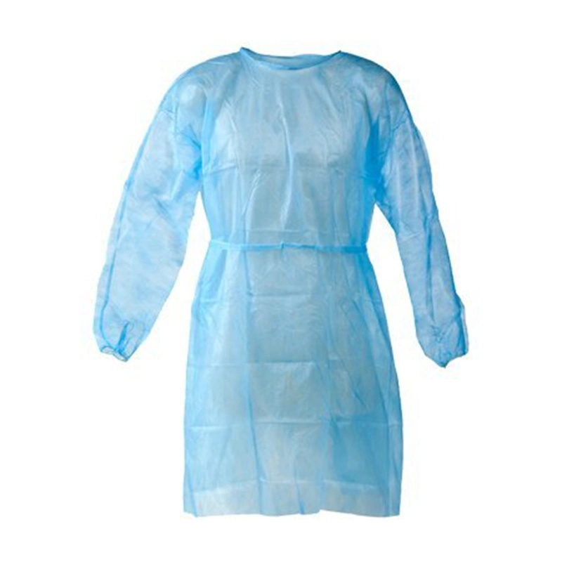 Disposable medical blue isolation gown, low price, high quality