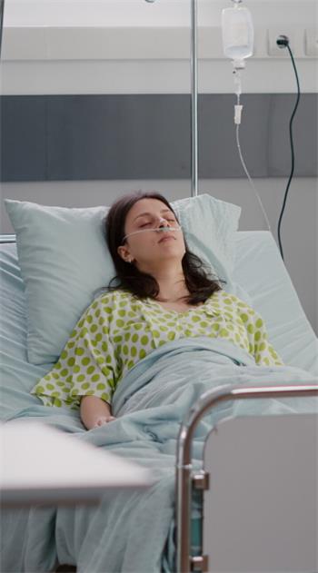 Patient getting infusion in hospital