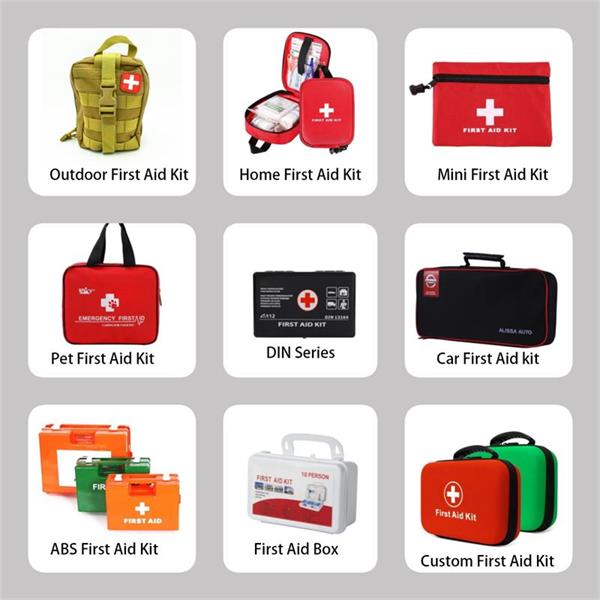 A variety of first aid kits